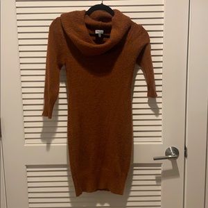 Cognac color sweater dress